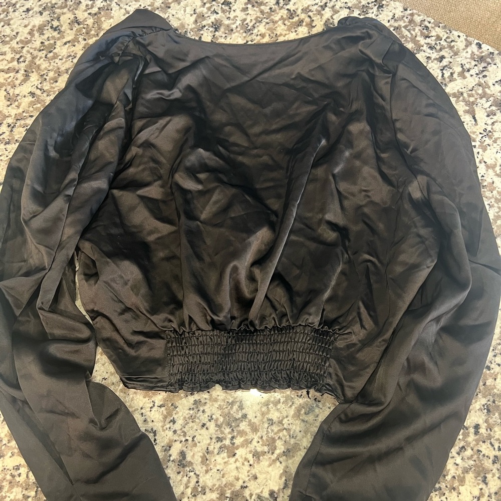 Zara Black Satin Blouse